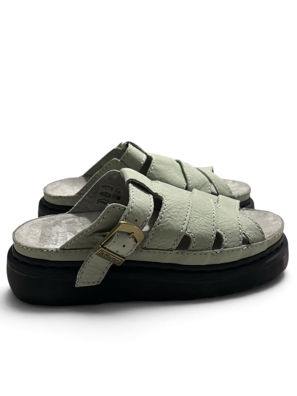 Dr Martens Womens Maxxy Slide Sandals Sage Green Buttery Soft Leather - Size 9